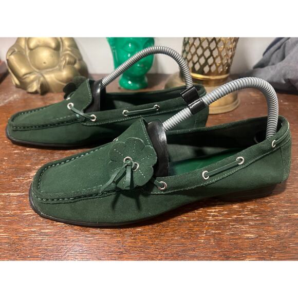 Sam & Libby Preppy Green Suede Casual Moccasins  Loafers 8 - Picture 6 of 14